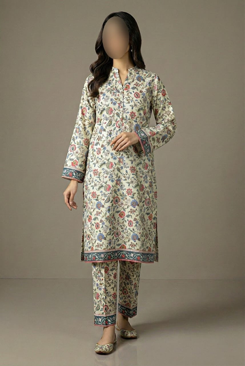 3PC Unstitched Luxury Lawn — Sage Green