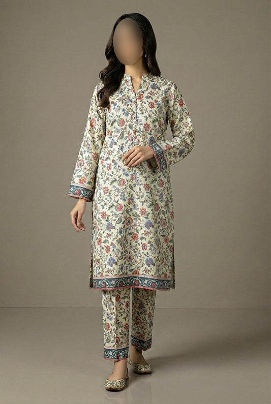 3PC Unstitched Luxury Lawn — Sage Green