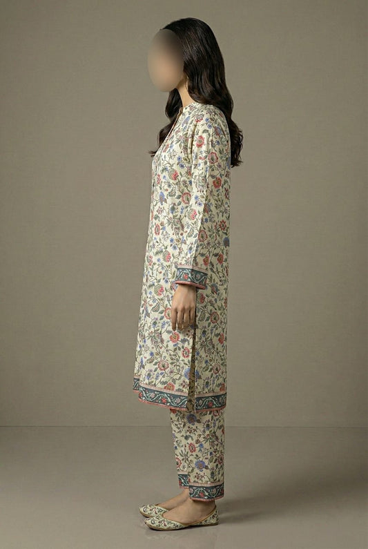 3PC Unstitched Luxury Lawn — Sage Green